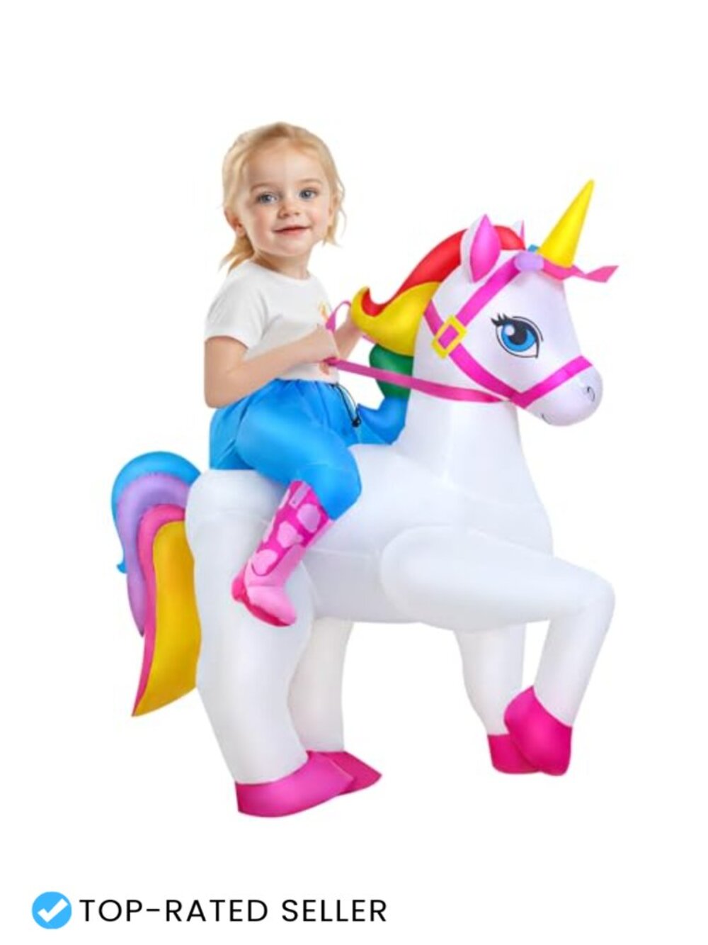 Kids Inflatable Unicorn Costume Blow Up Halloween Cosplay Party Suit
